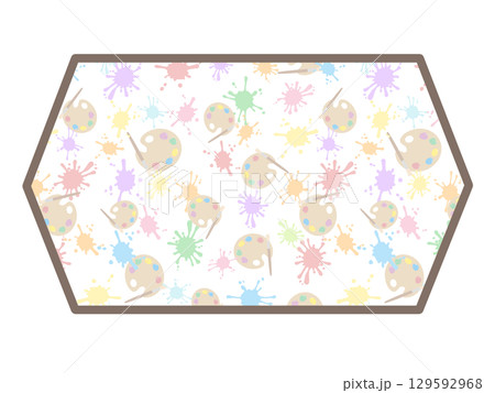 絵具の六角形のフレーム 絵具の六角形のフレーム 129592968