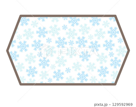 雪の六角形のフレーム 129592969