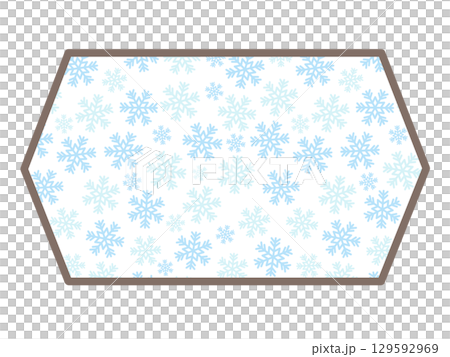 雪の六角形のフレーム 129592969