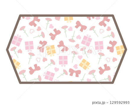 母の日の六角形のフレーム 129592993
