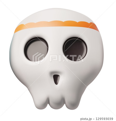 Calavera painted sugar skull 3D vector, Mexican Dia de Los Muertos, decorative cranium front view, Day of the dead mask Calavera painted sugar skull 3D vector, Mexican Dia de Los Muertos, decorative cranium front view, Day of the dead mask 129593039