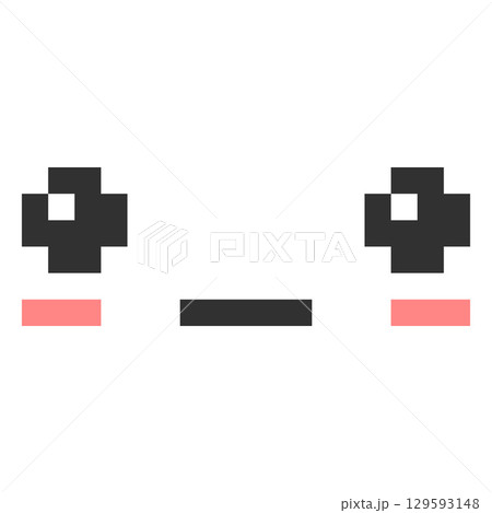 Awe kawaii emoji emoticon vector pixel art, astonished face with open eyes, 8 bit retro embarrassment expression Awe kawaii emoji emoticon vector pixel art, astonished face with open eyes, 8 bit retro embarrassment expression 129593148