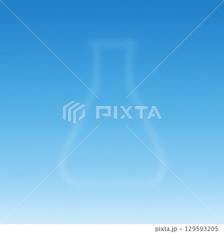 水彩グラデーション背景 三角フラスコ 理科・科学イメージ 水彩グラデーション背景 三角フラスコ 理科・科学イメージ 129593205