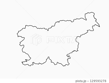 Vector outline map of Slovenia line border country Vector outline map of Slovenia line border country 129593278