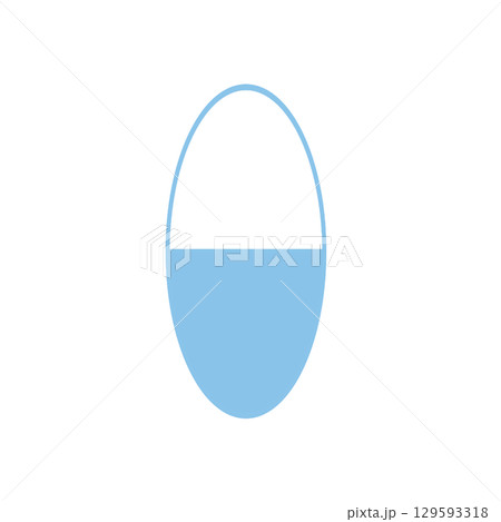 フラットデザインの楕円カプセル　水色 129593318