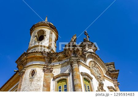 Facade and tower of a baroque church Facade and tower of a baroque church 129593483
