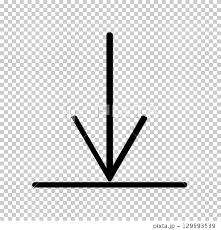 ダウンロードのマーク　線 129593539