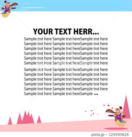 どんぐり, りす, 秋の空のあしらい,フレームセット 129593628