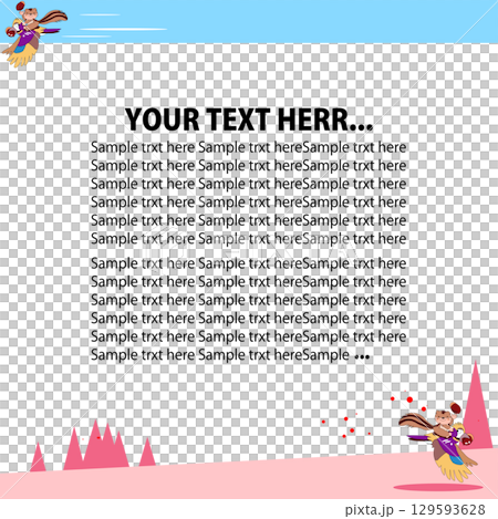 どんぐり, りす, 秋の空のあしらい,フレームセット 129593628