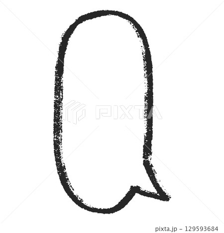 Speech bubble chalk outline blank, vector cartoon crayon communication round vertical frame, text box, dialogue cloud Speech bubble chalk outline blank, vector cartoon crayon communication round vertical frame, text box, dialogue cloud 129593684