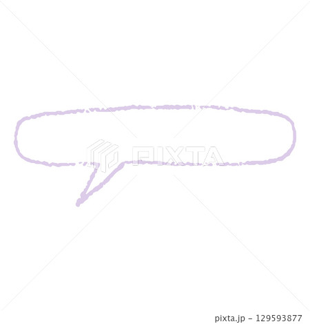 Speech bubble purple outline blank, vector cartoon crayon communication frame horizontal rectangle shape, chalk text box Speech bubble purple outline blank, vector cartoon crayon communication frame horizontal rectangle shape, chalk text box 129593877