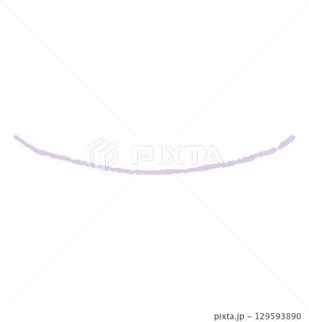 Lilac pastel color crayon arc line doodle, vector wave underlined, handwriting pencil chalk stroke, kids doodle scribble 129593890