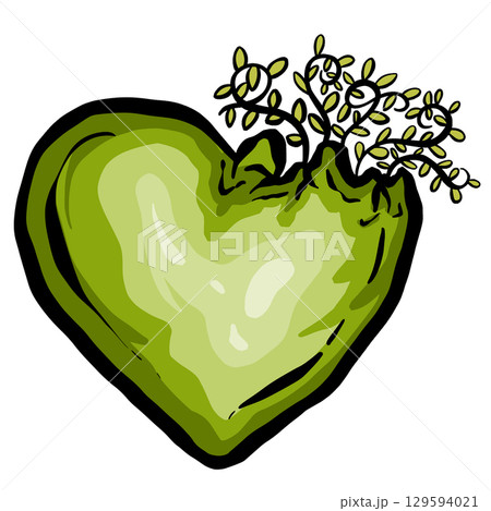 Cartoon Zombie Dead Heart Broken Love Illustration 129594021