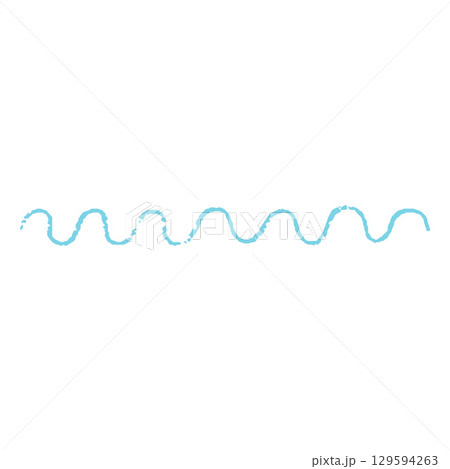 Crayon blue undulating stroke scribble painting, vector underlined, handwriting pencil or chalk wavy line, kids art Crayon blue undulating stroke scribble painting, vector underlined, handwriting pencil or chalk wavy line, kids art 129594263