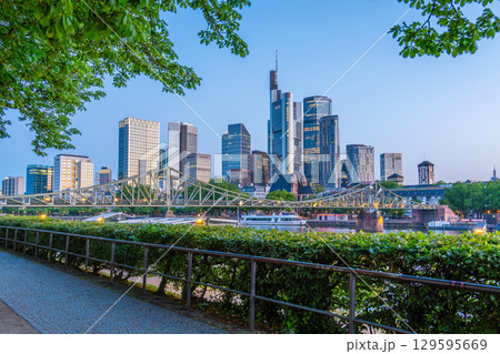 Frankfurt am Main Downtown City Skyline at Morning Twilight. Hesse, Germany Frankfurt am Main Downtown City Skyline at Morning Twilight. Hesse, Germany 129595669