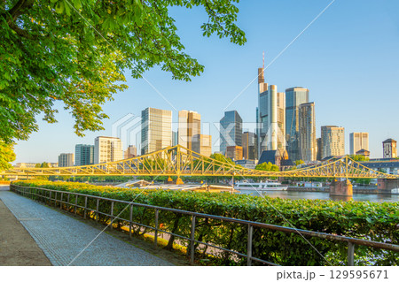 Frankfurt am Main Downtown City Skyline in Morning. Hesse, Germany 129595671
