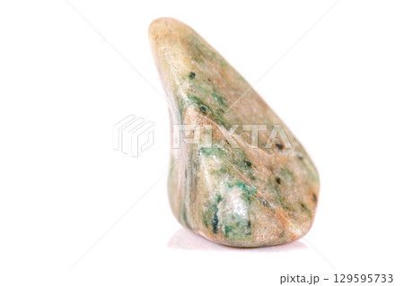 Macro mineral stone jasper on a white background 129595733