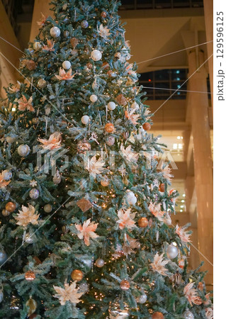 白くてかわいいクリスマスツリーのイメージ 129596125