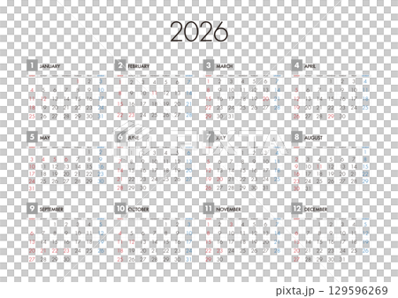 2026 calendar starts on Sunday 129596269