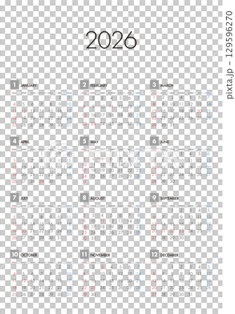 2026 calendar starts on Sunday 129596270