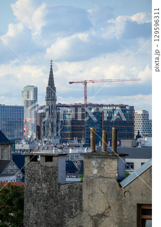 Aerial cityscape view of Brussels, capital of Belgium and seat of the European Union Aerial cityscape view of Brussels, capital of Belgium and seat of the European Union 129596311