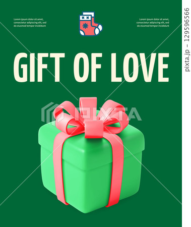 Winter 3d Gift Box Magic Merry Christmas and Happy New Year Concept Placard Poster Banner Card Template. Vector Winter 3d Gift Box Magic Merry Christmas and Happy New Year Concept Placard Poster Banner Card Template. Vector 129596566