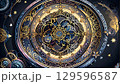 青い幾何学模様 129596587