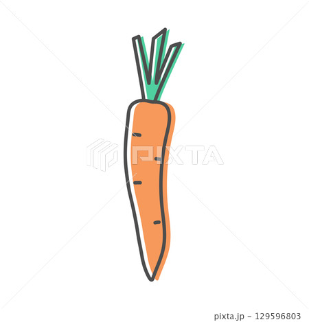 Carrot line icon isolated on white background. Simple vegetable icon symbol. Vector illustration Carrot line icon isolated on white background. Simple vegetable icon symbol. Vector illustration 129596803