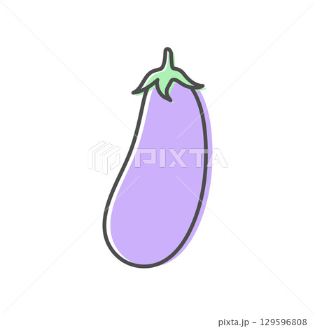 Eggplant line icon isolated on white background. Simple vegetable icon symbol. Vector illustration 129596808