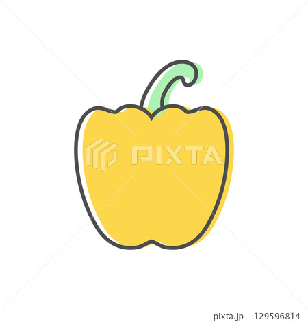 Bell pepper, paprika, sweet pepper line icon. Simple vegetable icon symbol. Vector illustration 129596814