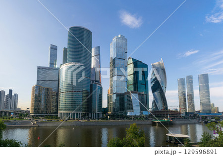 Moscow International Business Center, panoramic view from Taras Shevchenko embankment 129596891