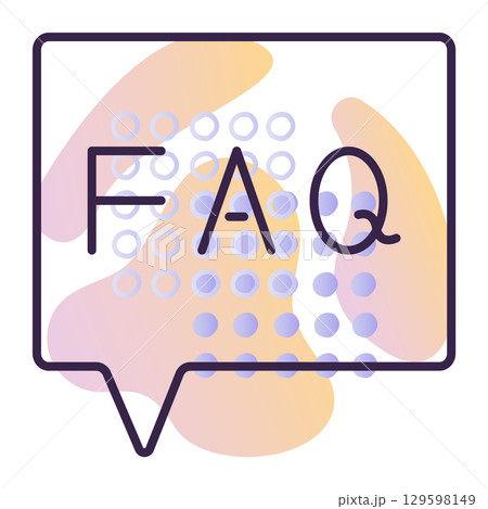 FAQ, questions and answers, dark blue line vector icon with a gradient background FAQ, questions and answers, dark blue line vector icon with a gradient background 129598149