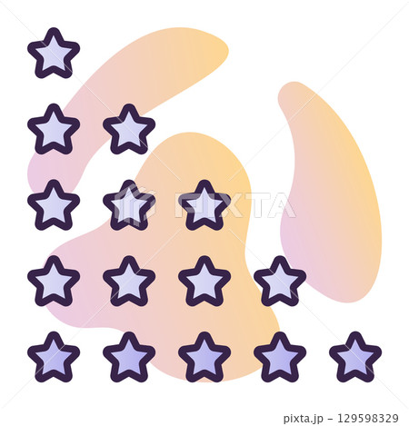 Rating with stars, dark blue contour vector icon with gradient background Rating with stars, dark blue contour vector icon with gradient background 129598329