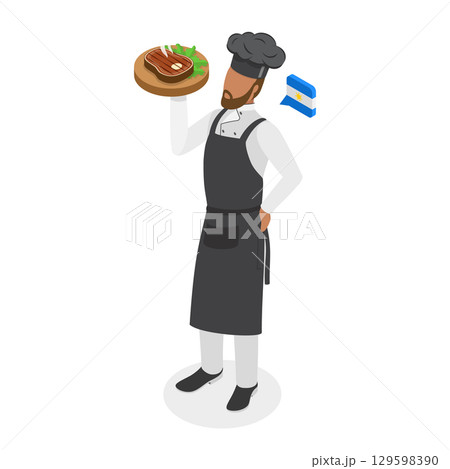 3D Isometric Flat Vector Set of Male And Female Chefs, Showcasing Unique Culinary Heritage From Around The World. Item 1 3D Isometric Flat Vector Set of Male And Female Chefs, Showcasing Unique Culinary Heritage From Around The World. Item 1 129598390