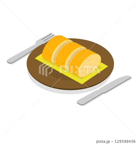 3D Isometric Flat Vector Illustration of Traditional Brazilian Cuisine, Delicious Latin American Food. Item 4 129598436