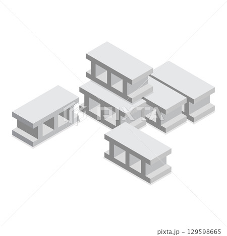 3D Isometric Flat Vector Set of Building Materials, Pile of Sand, Stones, Bricks, Concrete Mixer. Item 1 3D Isometric Flat Vector Set of Building Materials, Pile of Sand, Stones, Bricks, Concrete Mixer. Item 1 129598665