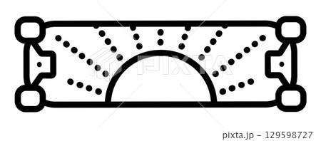 Skate back side, black line vector icon, modern mobile transport sign 129598727