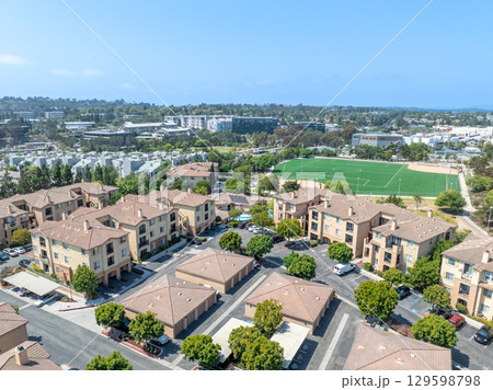 Aerial view of Del Mar Neighborhood, San Diego County 129598798