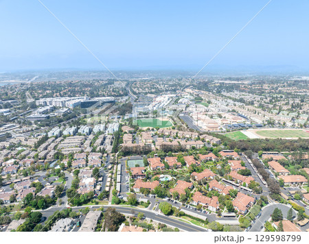 Aerial view of Del Mar Neighborhood, San Diego County 129598799