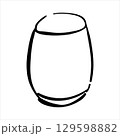 Hand drawn empty glass illustration. Doodle vector. Minimalist line sketch. Cartoon style icon. Vintage design artwork. 129598882