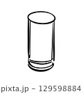 Hand drawn juice glass illustration. Doodle vector. Minimalist line sketch. Cartoon style icon. Vintage design artwork. 129598884