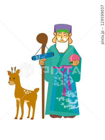 七福神の寿老人のベクターイラスト 七福神の寿老人のベクターイラスト 129599037