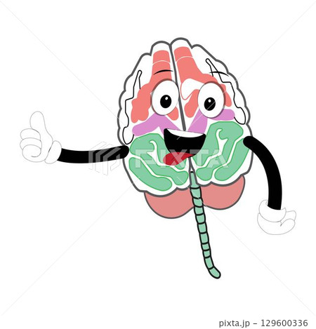 Vector illustration of cute cartoon brain mascot in various fun and expressive poses. Expressive Brain Illustration Vector illustration of cute cartoon brain mascot in various fun and expressive poses. Expressive Brain Illustration 129600336