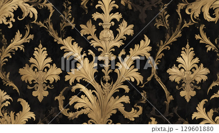 Gilded Gloom Over Antique Brocade Forms 129601880