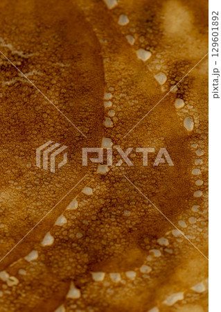 pancakes with ingredients such as eggs with milk, flour and sugar, pancakes made from milk with wheat flour, close up 129601892
