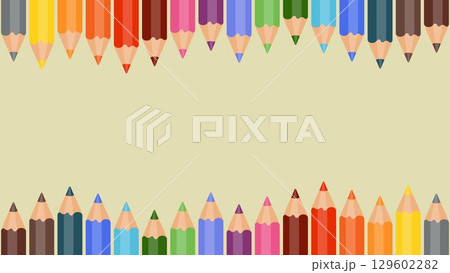 Colorful pencils border background illustration with blank space in the center for text or design, creative school and art concept, vibrant stationery frame for education, drawing, and craft projects Colorful pencils border background illustration with blank space in the center for text or design, creative school and art concept, vibrant stationery frame for education, drawing, and craft projects 129602282