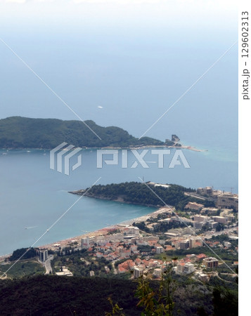 Breathtaking View of Budva Riviera Showcasing the Beauty of Montenegros Coastline 129602313