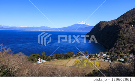 煌めきの丘から望む駿河湾と富士山 煌めきの丘から望む駿河湾と富士山 129602961