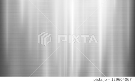 Brushed Metal Texture Background with Vertical Light Reflections 129604067
