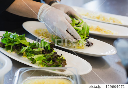 Professional food preparation and healthy eating concept Professional food preparation and healthy eating concept 129604071